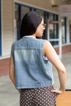 Ruffle Denim Vest