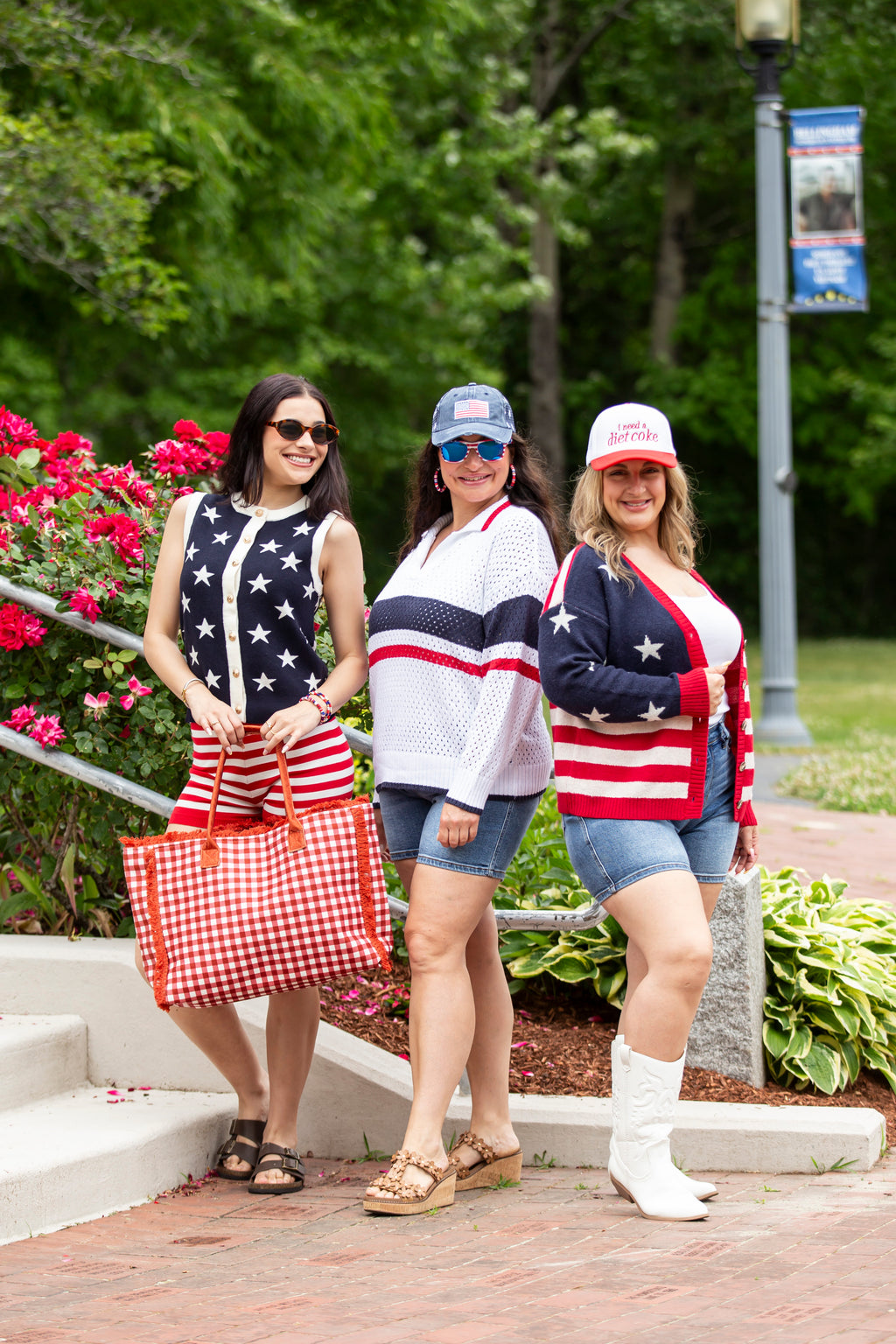 Americana Star Knit Vest and Shorts Set