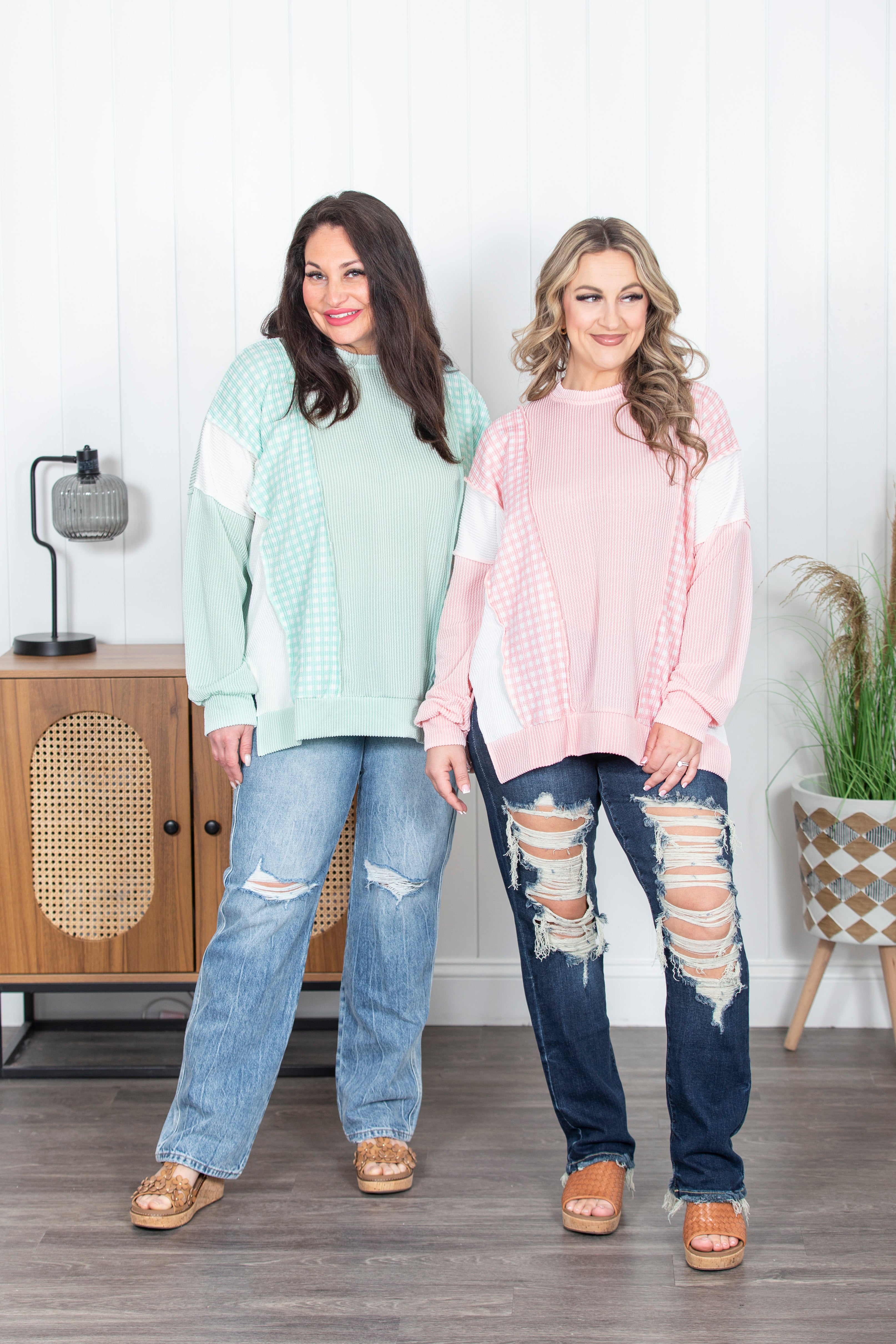 Springtime Plaid Top