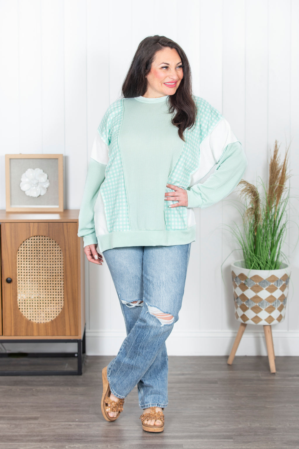 Springtime Plaid Top