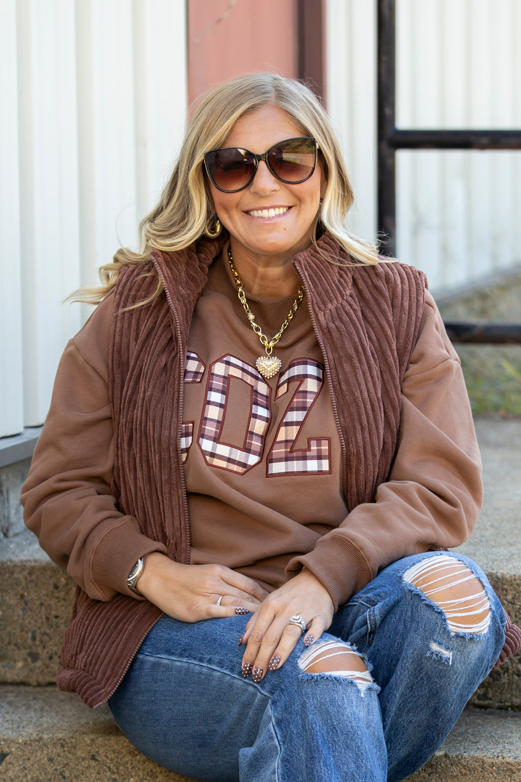 Cozy Embroidered Mock Neck