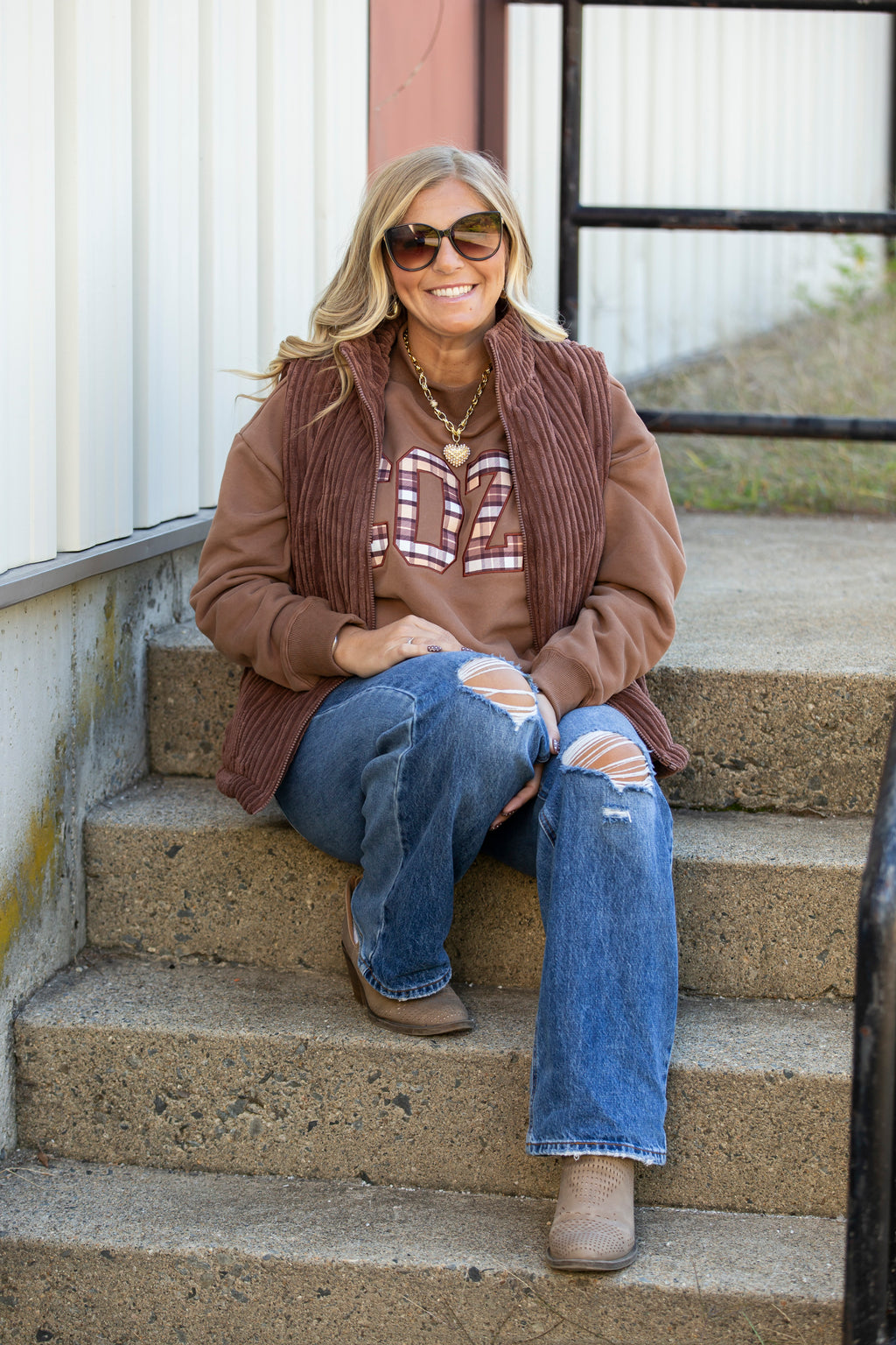 Cozy Embroidered Mock Neck