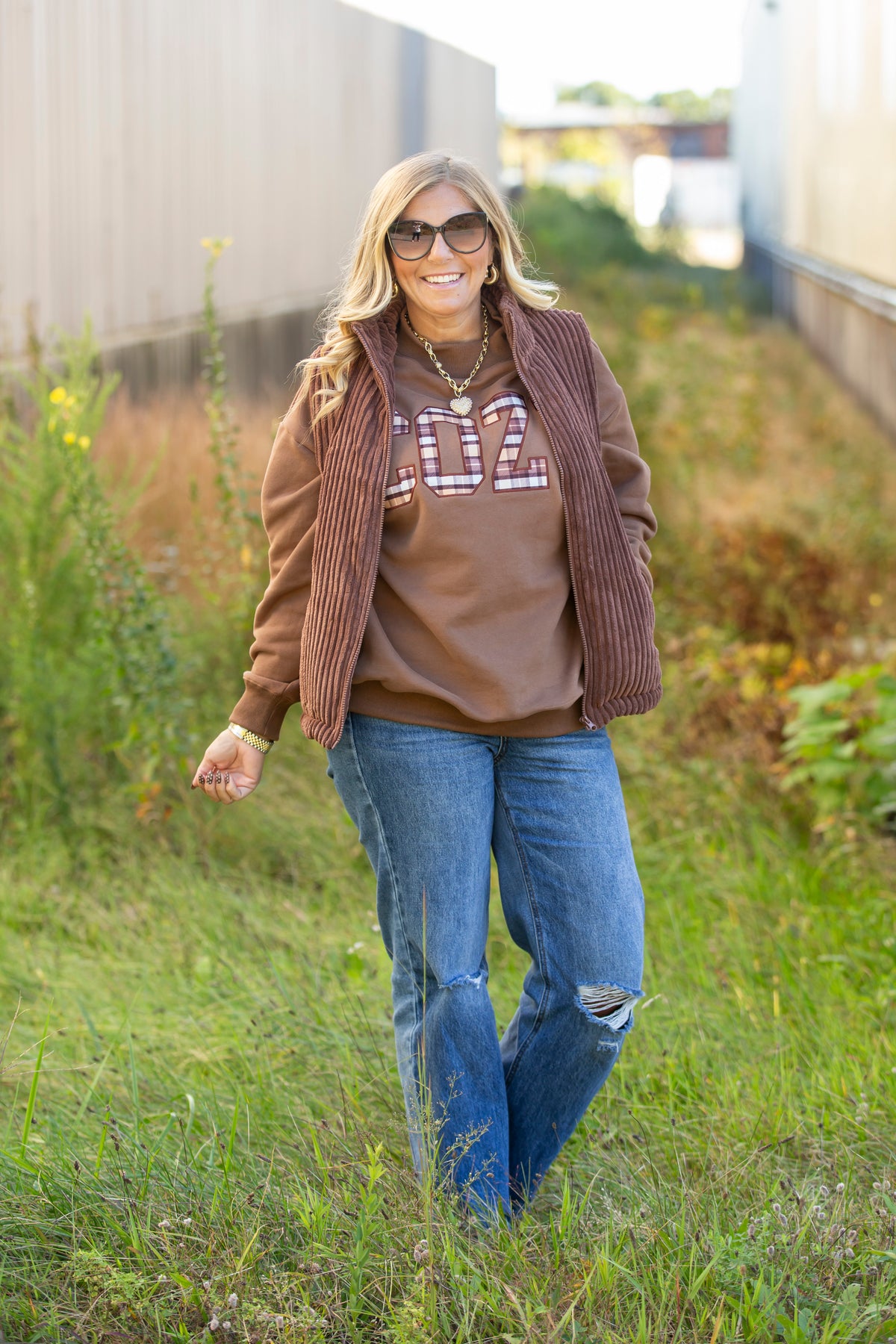 Cozy Embroidered Mock Neck