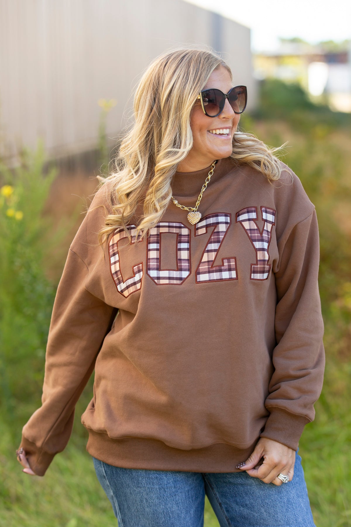 Cozy Embroidered Mock Neck