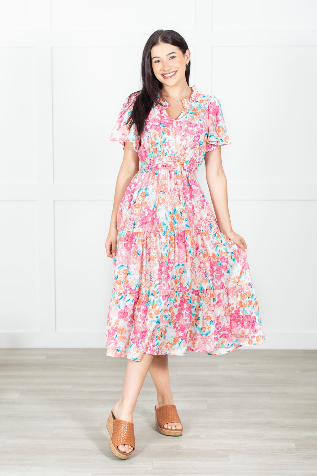 Painted Petals Floral Dress