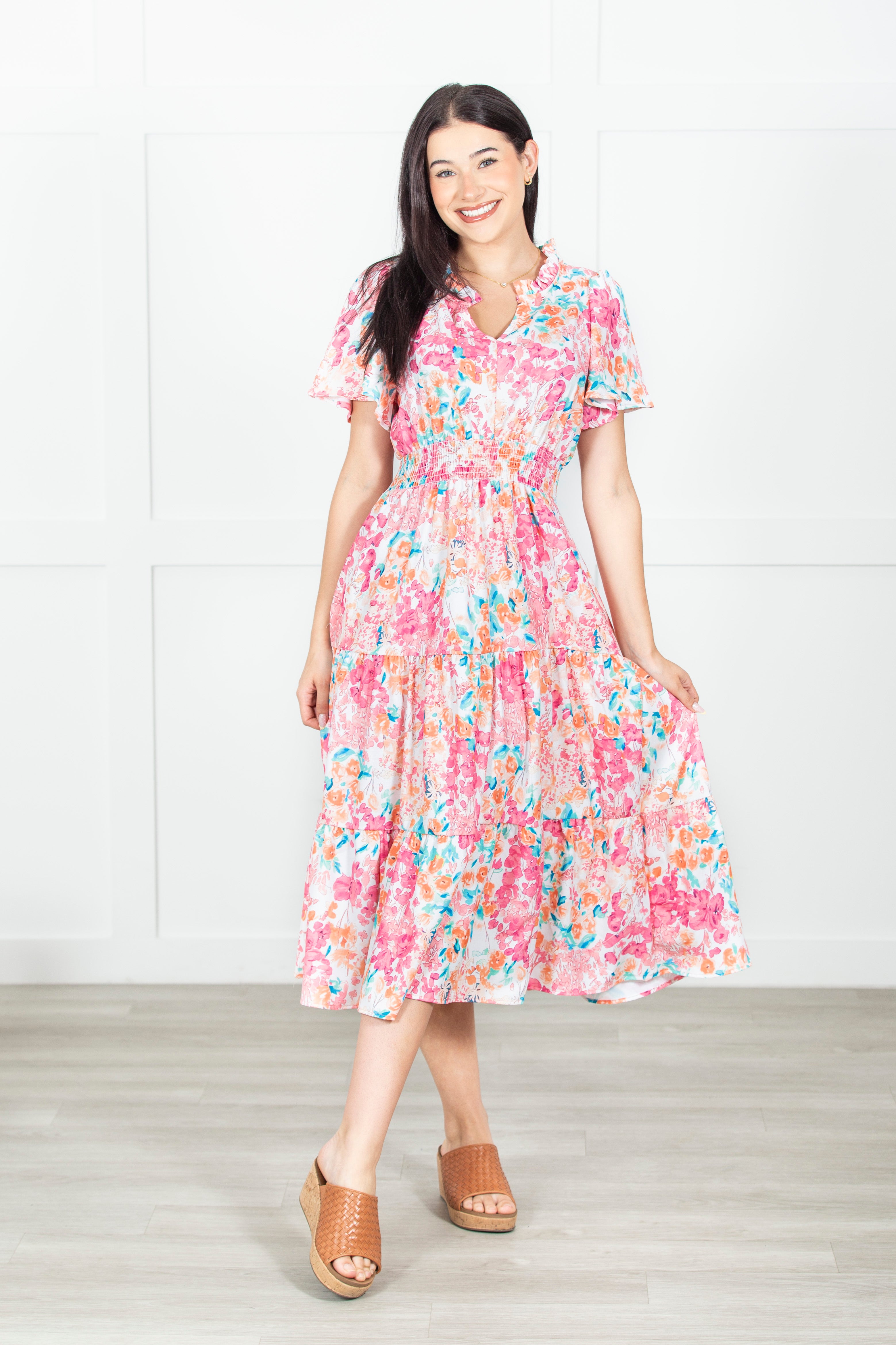 Painted Petals Floral Dress