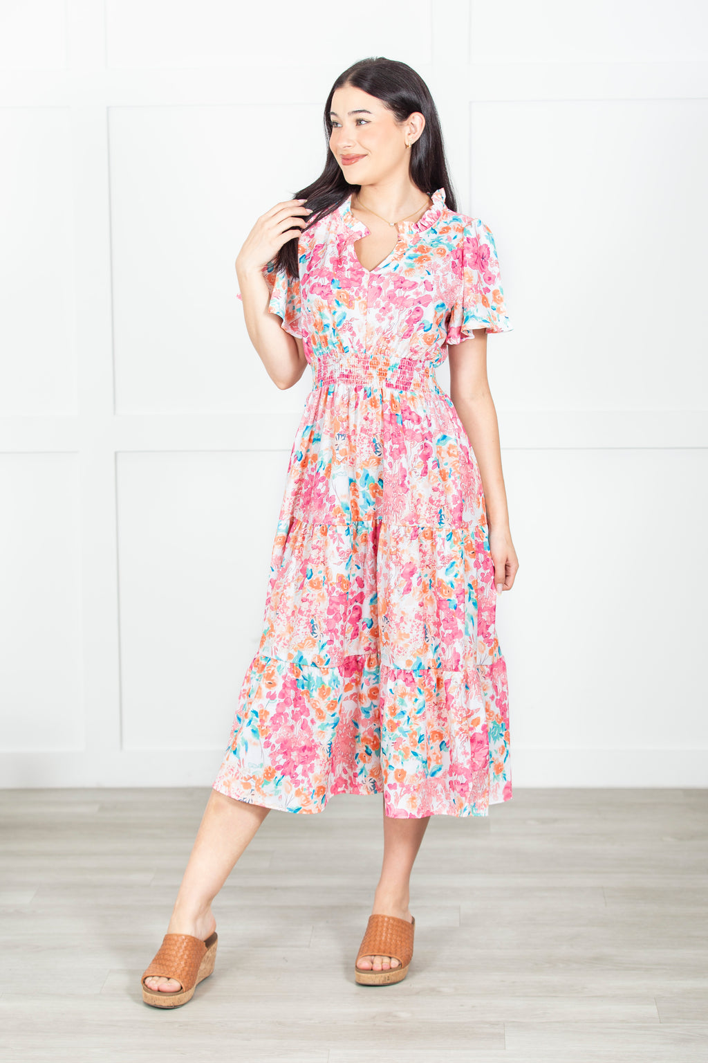 Painted Petals Floral Dress