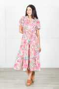 Painted Petals Floral Dress