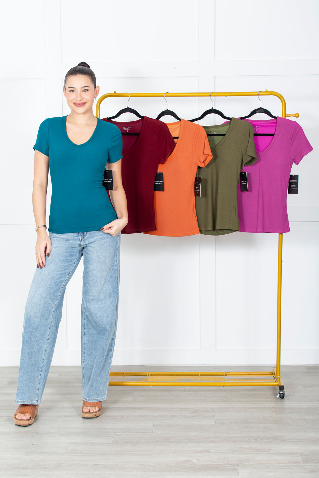 Simply Free V Neck Tee Fall/Winter Colors