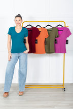 Simply Free V Neck Tee Fall/Winter Colors