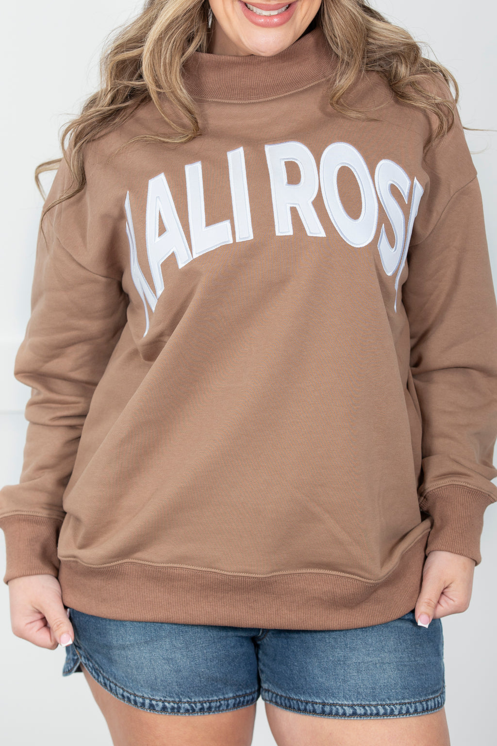 Kali Rose Mock Neck Sweatshirt