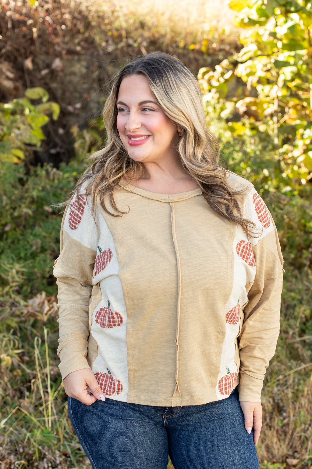 Pumpkin Patch Color Block Top