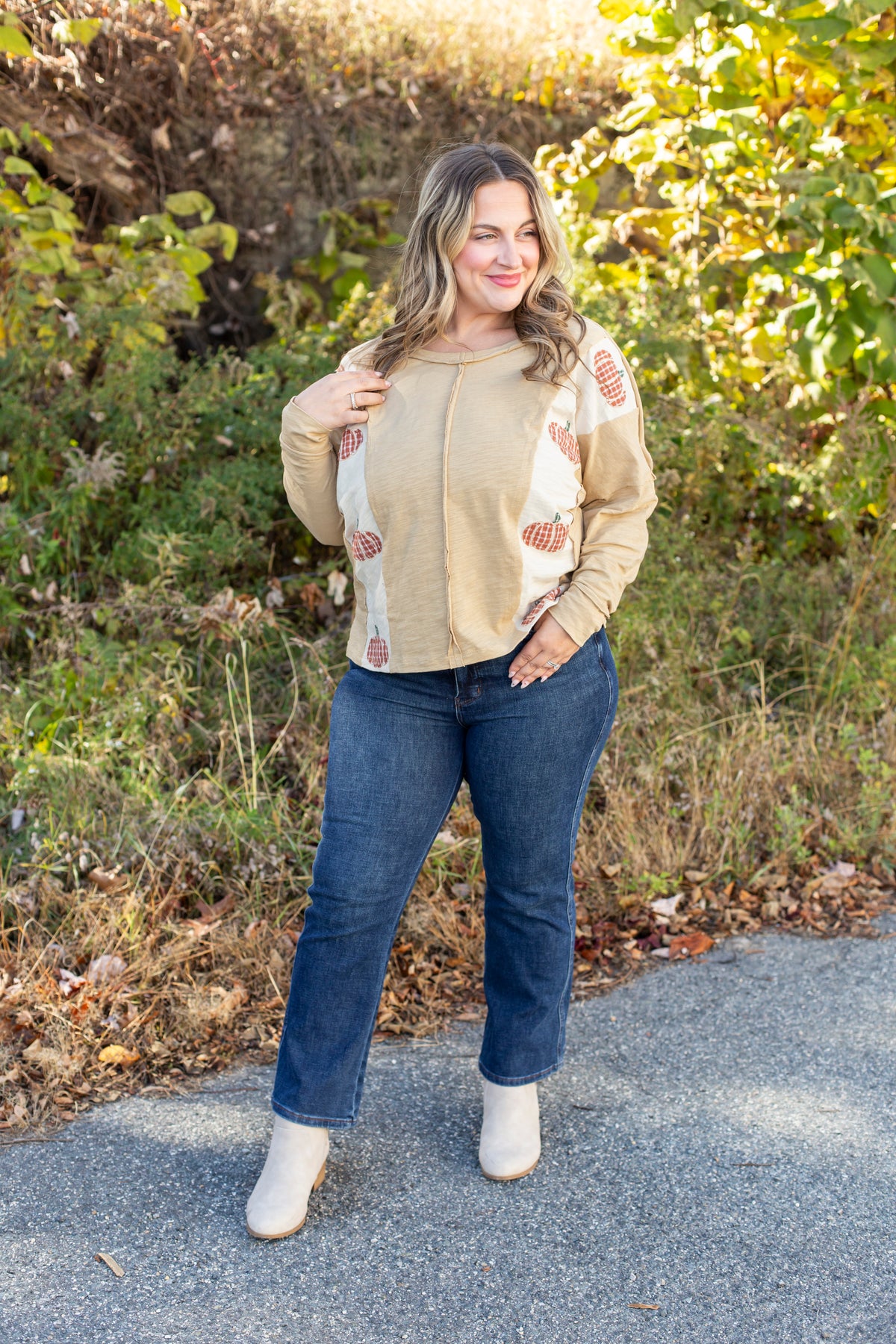 Pumpkin Patch Color Block Top