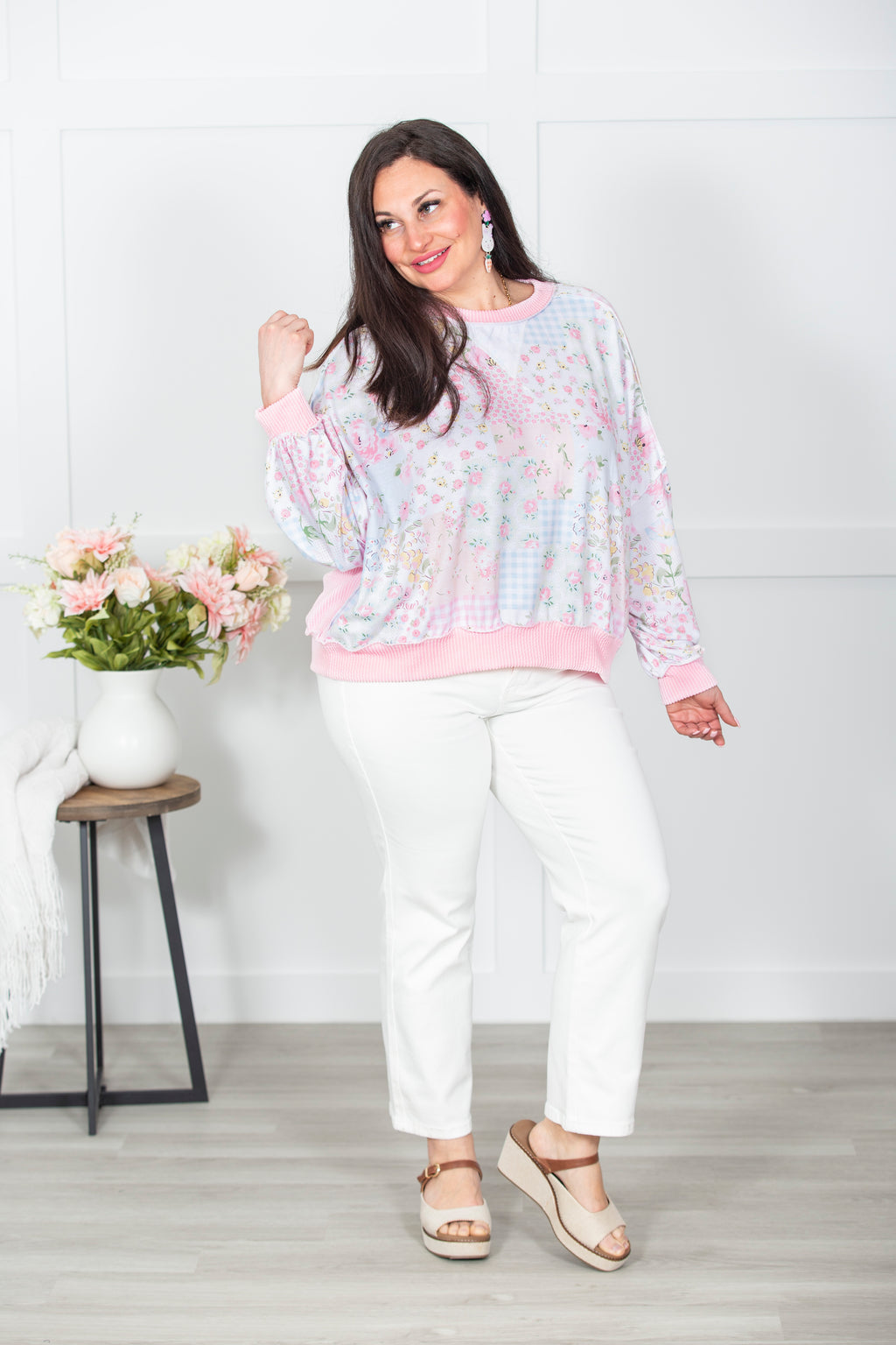 Cottage Bloom Patchwork Pullover