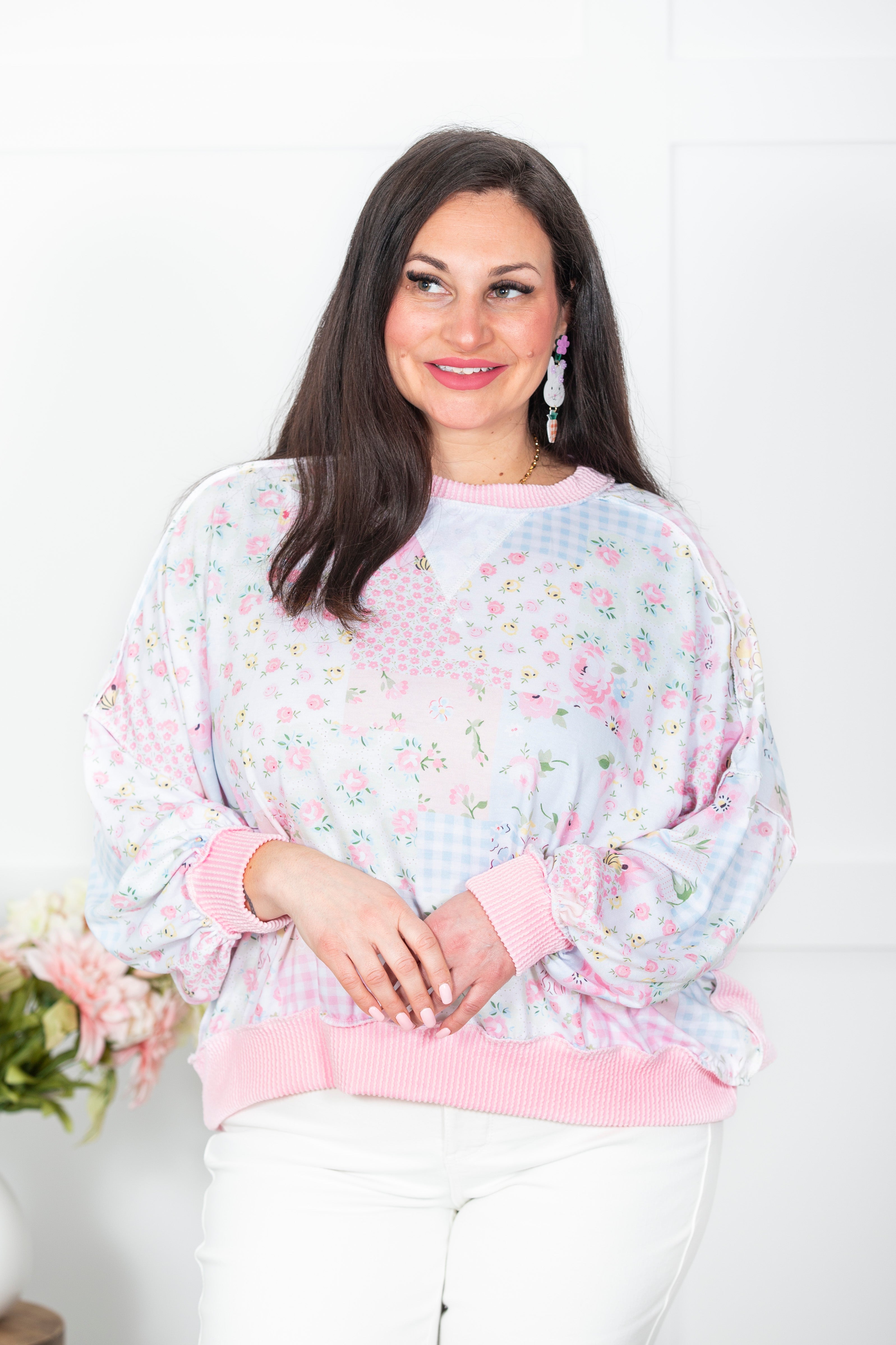 Cottage Bloom Patchwork Pullover