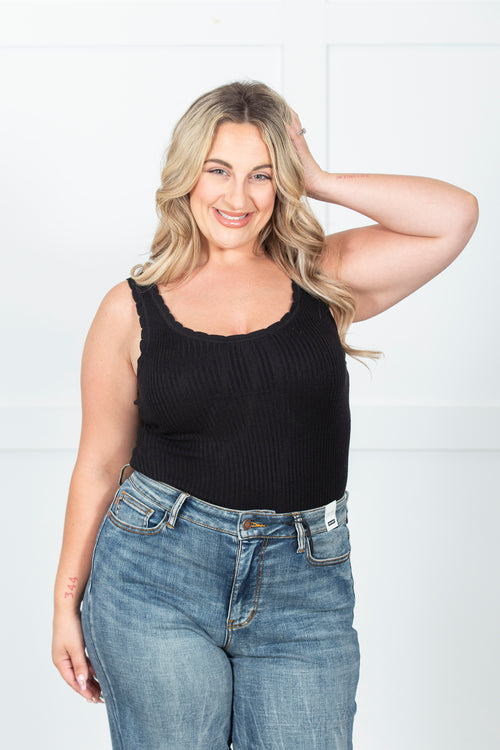 Scallop Edge Knit Tank
