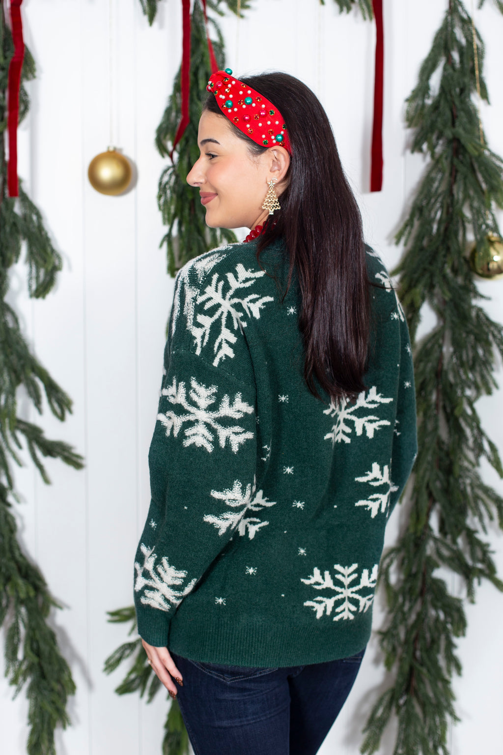 Snowflake Jacquard Pullover Sweater
