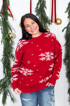 Snowflake Jacquard Pullover Sweater