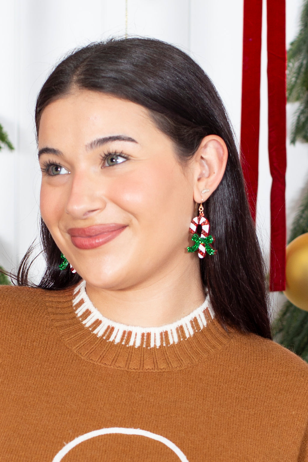 Festive Candy Cane Earring