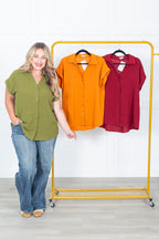 All About The Buttons Woven Top Fall/Winter Colors