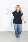 All About The Buttons Woven Top Everyday Colors