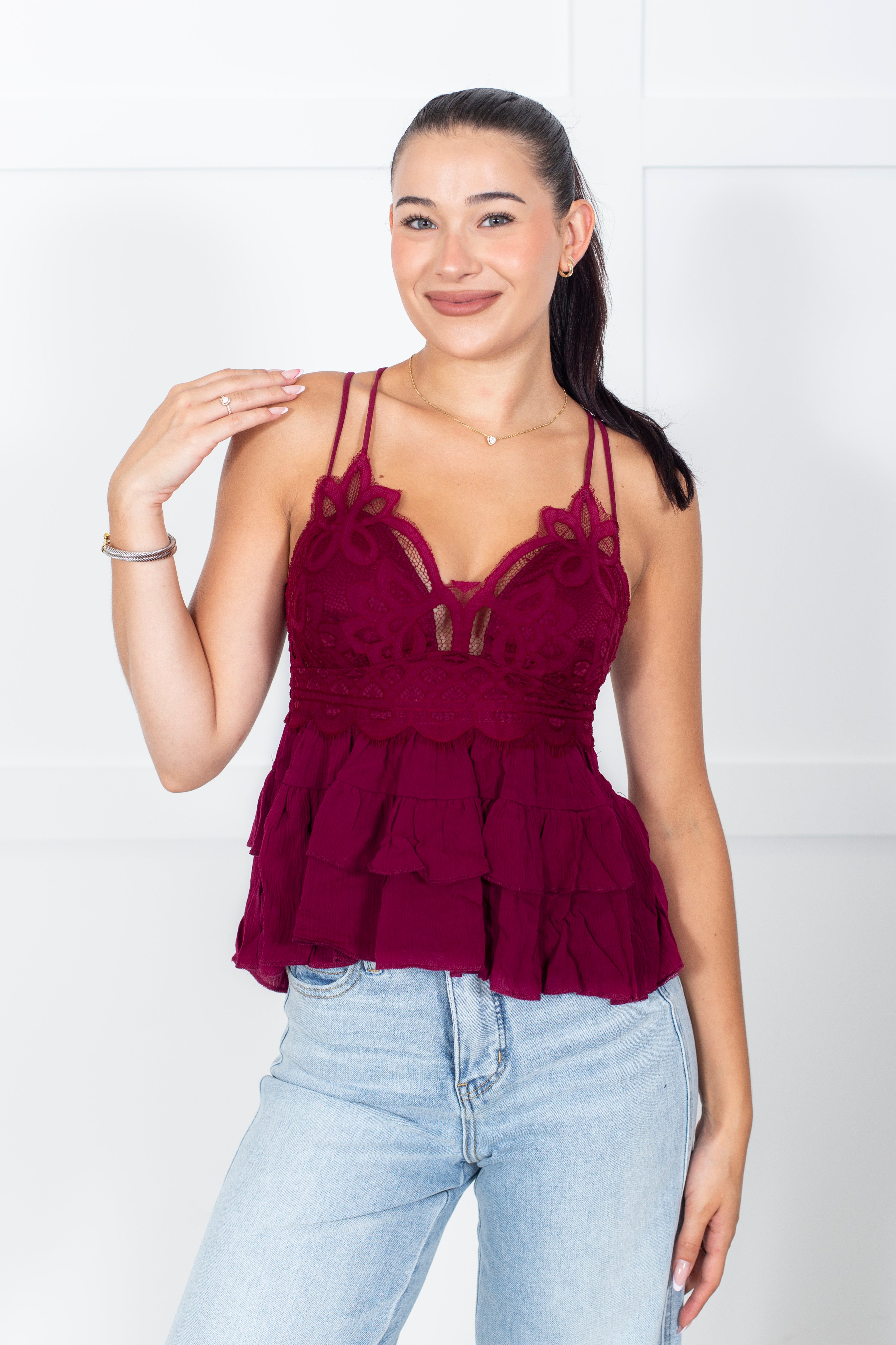 Lace To The Finish Top