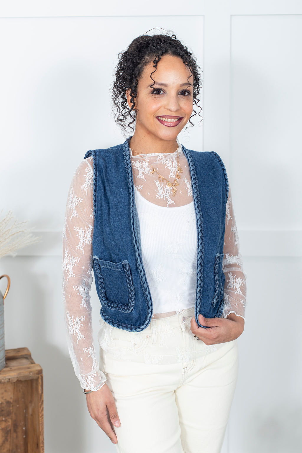 Subtle Confidence Denim Vest