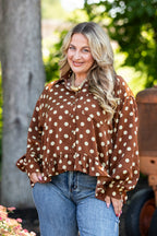 Polka Dot Peplum Shirt