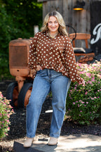 Polka Dot Peplum Shirt