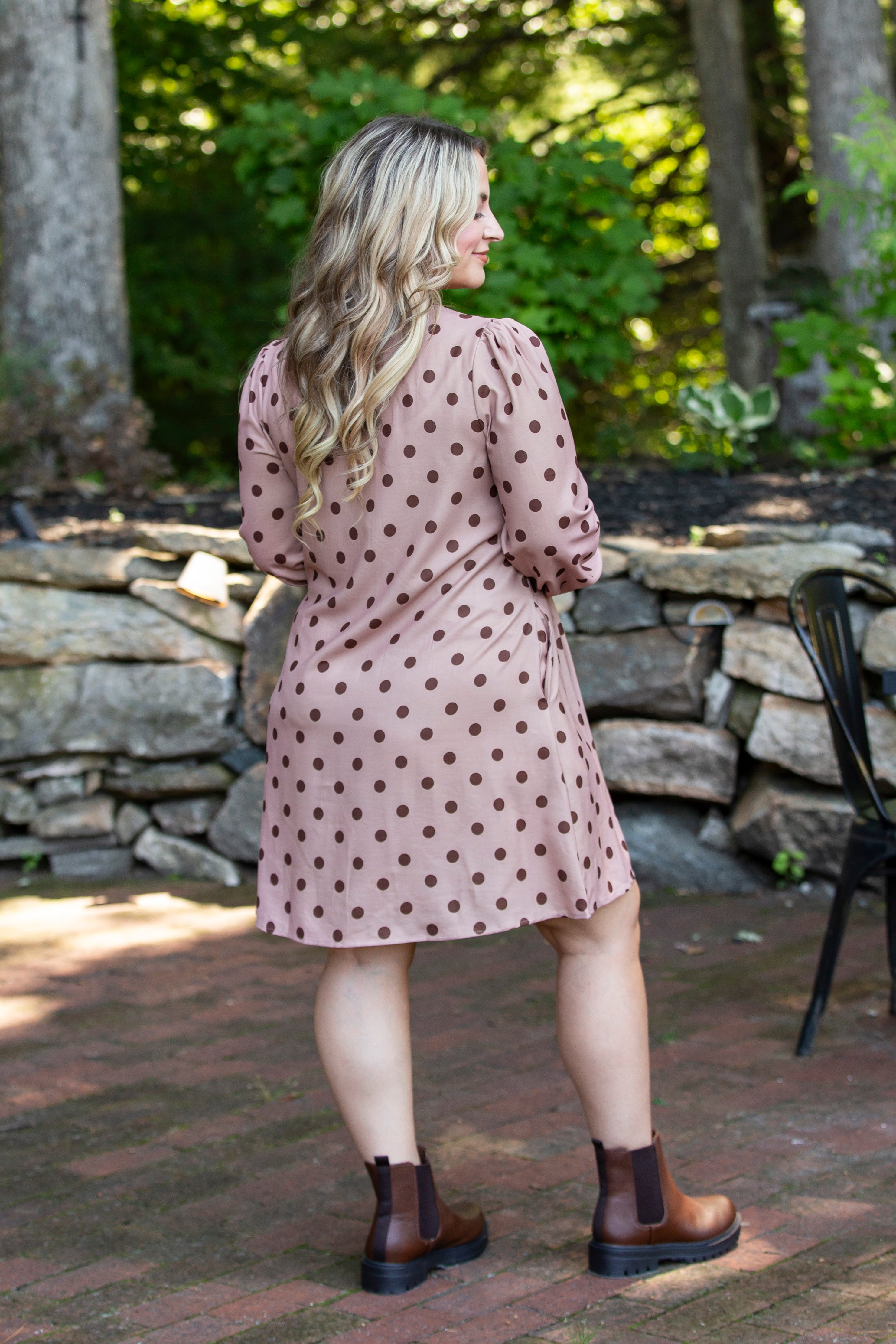 Polka Dot Ribbon Bow Shift Dress