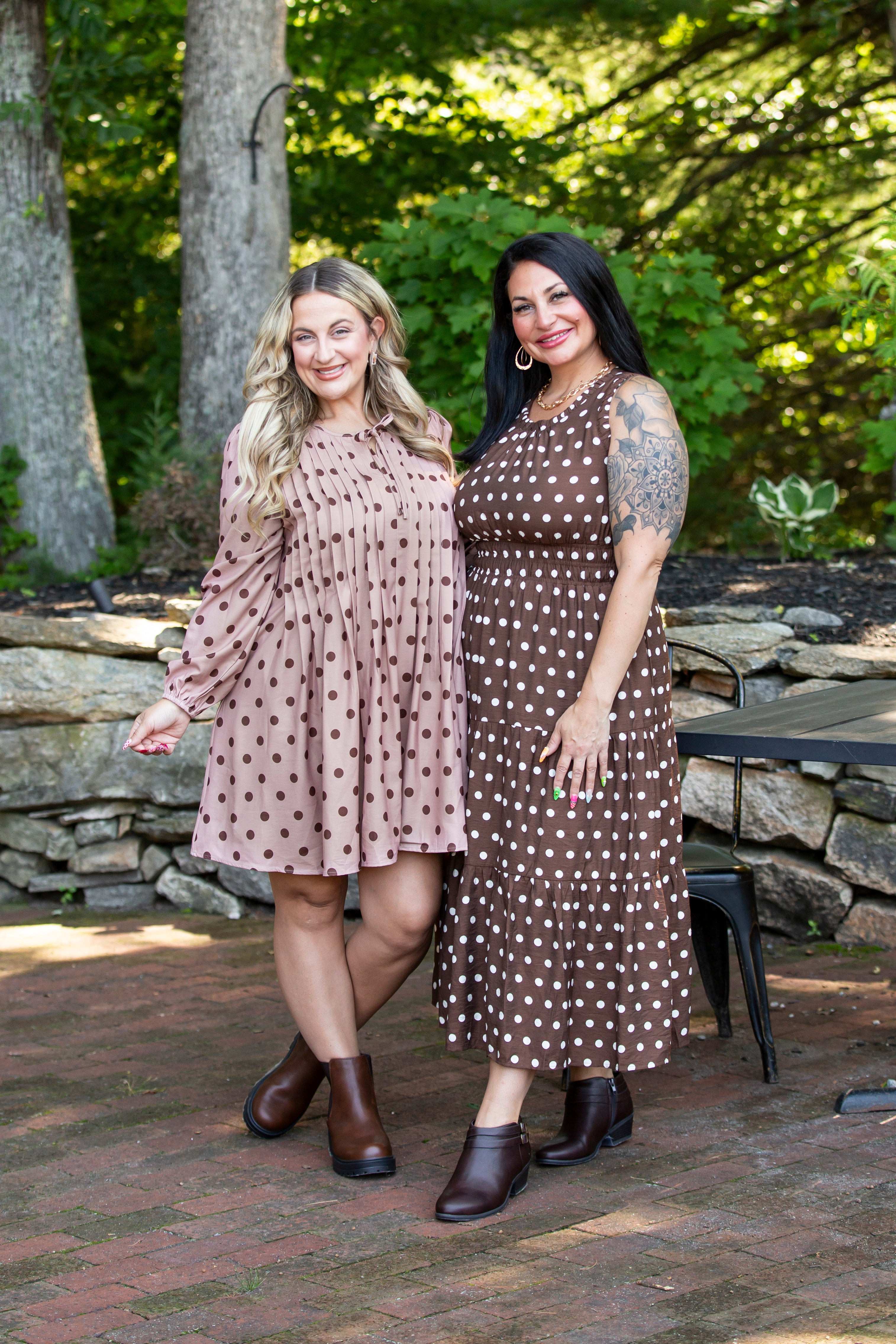 Polka Dot Ribbon Bow Shift Dress
