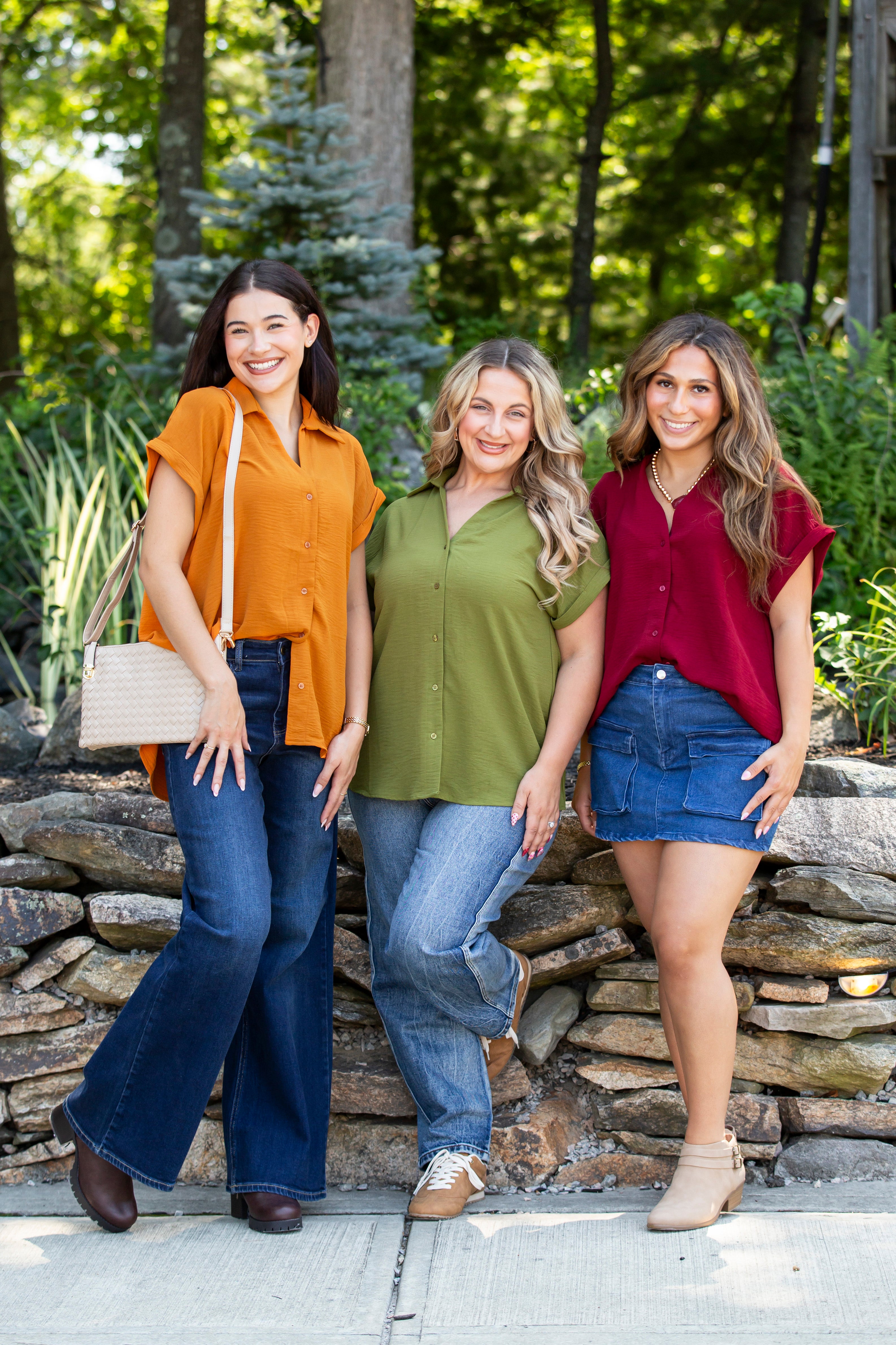 All About The Buttons Woven Top Fall/Winter Colors