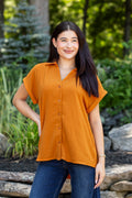 All About The Buttons Woven Top Fall/Winter Colors