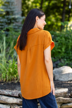 All About The Buttons Woven Top Fall/Winter Colors