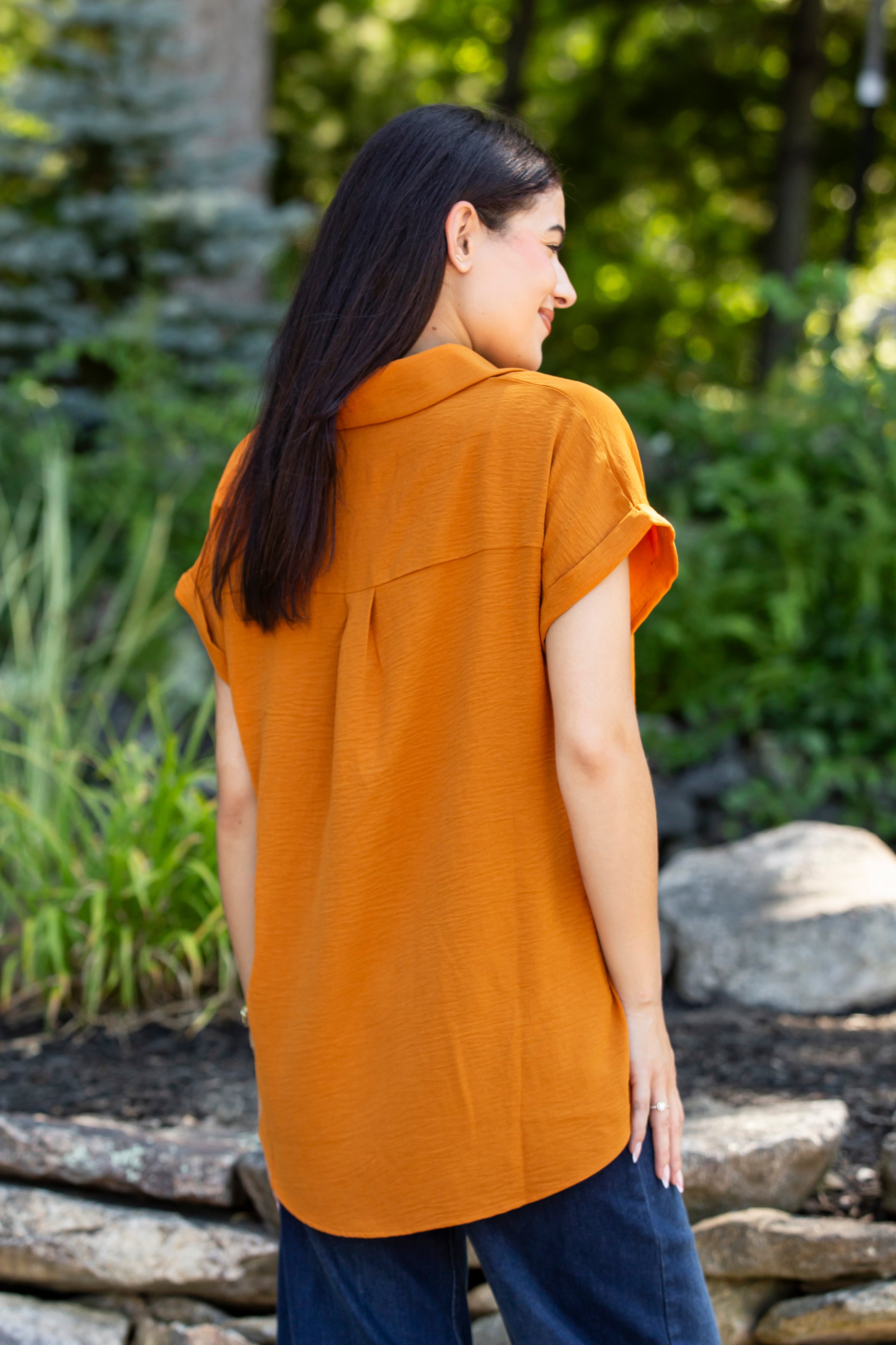 All About The Buttons Woven Top Fall/Winter Colors