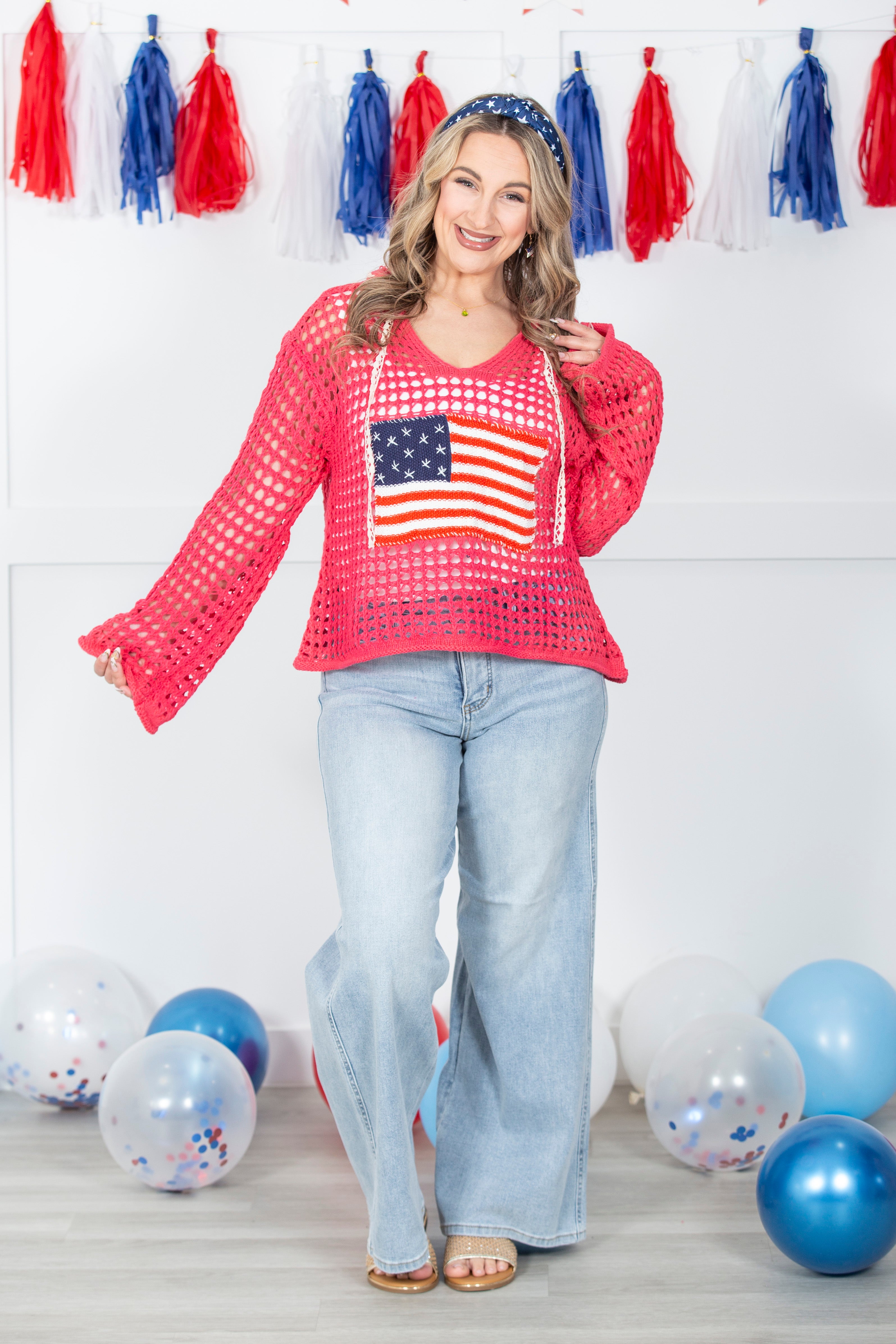 Pretty Girl Americana Hooded Sweater