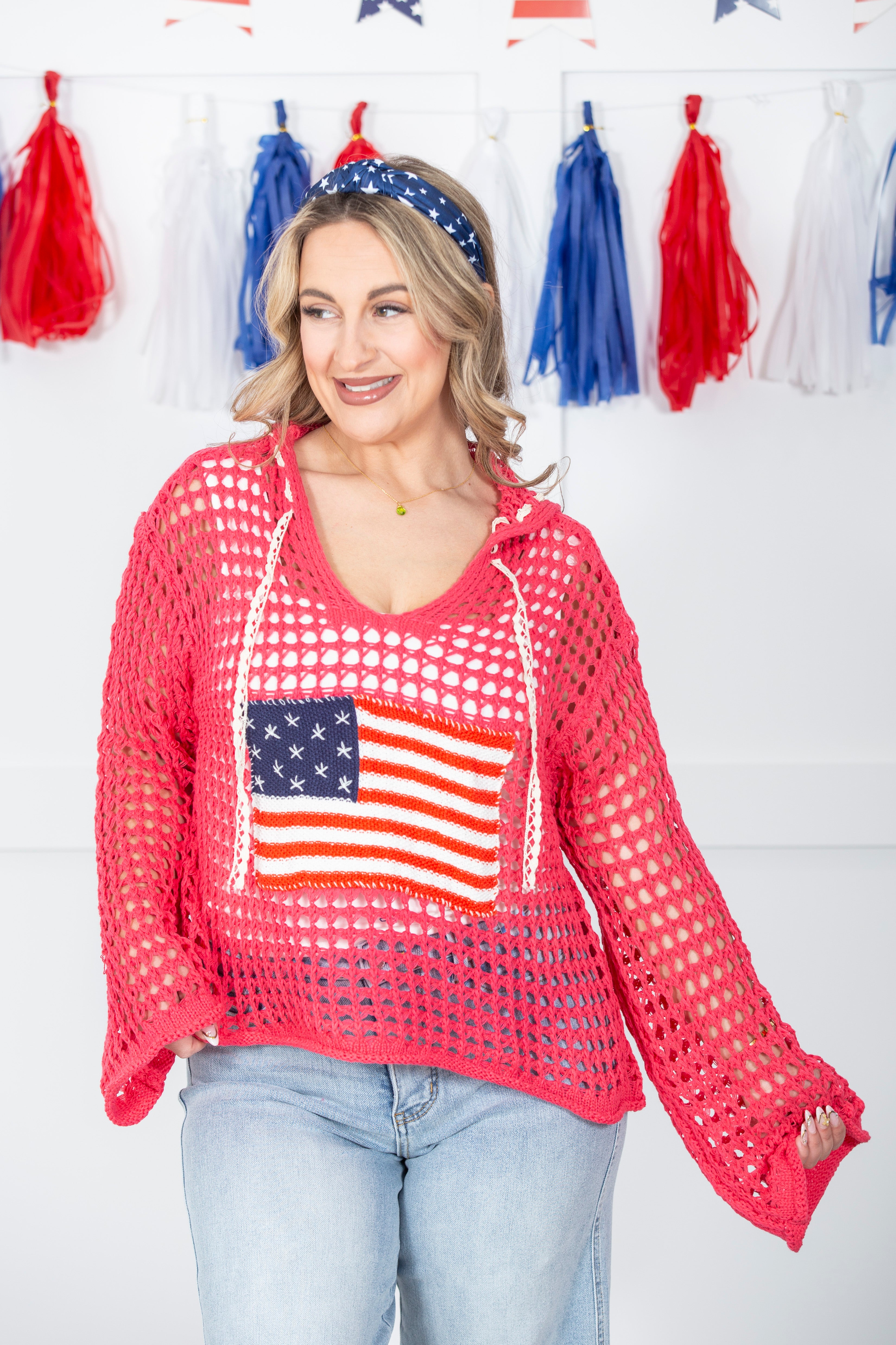 Pretty Girl Americana Hooded Sweater