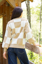 Mocha Check Pullover