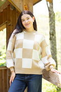 Mocha Check Pullover