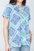 Coastal Patchwork Print Top