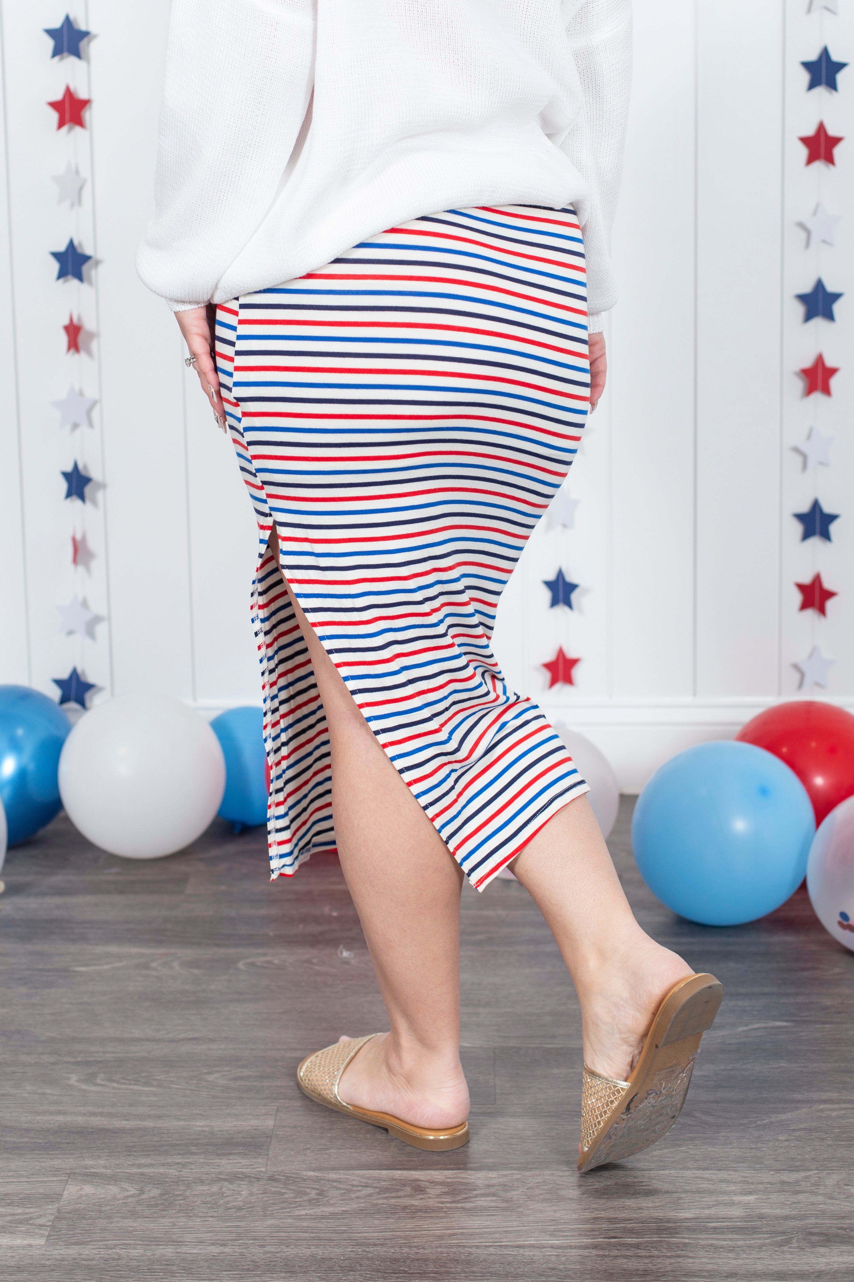 Classic Americana Stripe Skirt