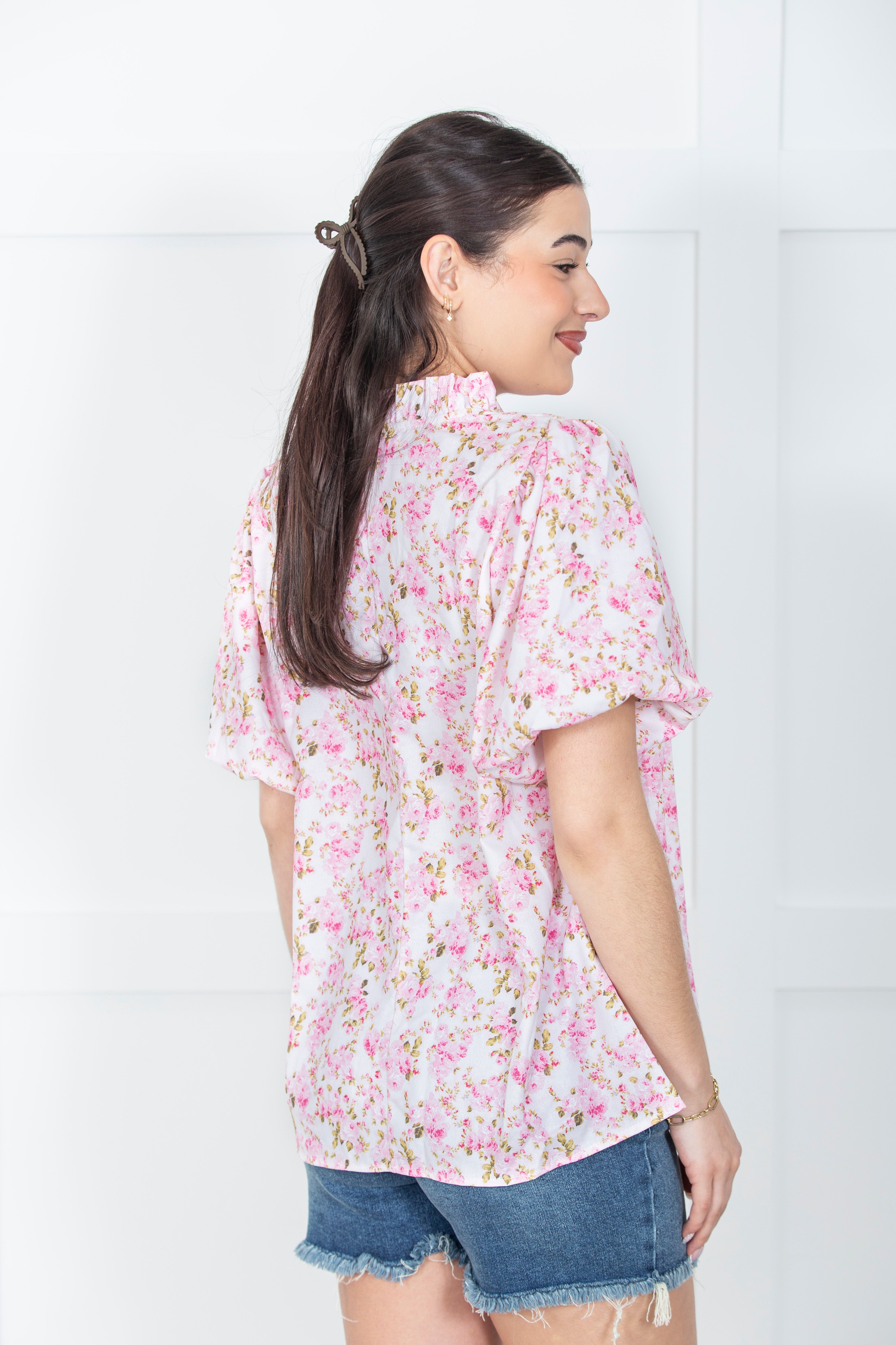 Rose Garden Ruffle Top