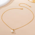 Classic Cz Crystal & Pearl Pendant Necklace