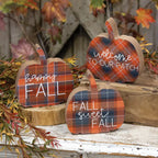 Fall Plaid Pumpkin Sitters