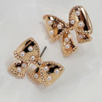 Bow Pearl Stud Earrings