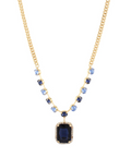 Octagon Pendant Rhinestone Necklace