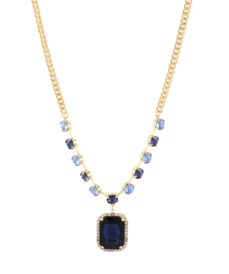 Octagon Pendant Rhinestone Necklace