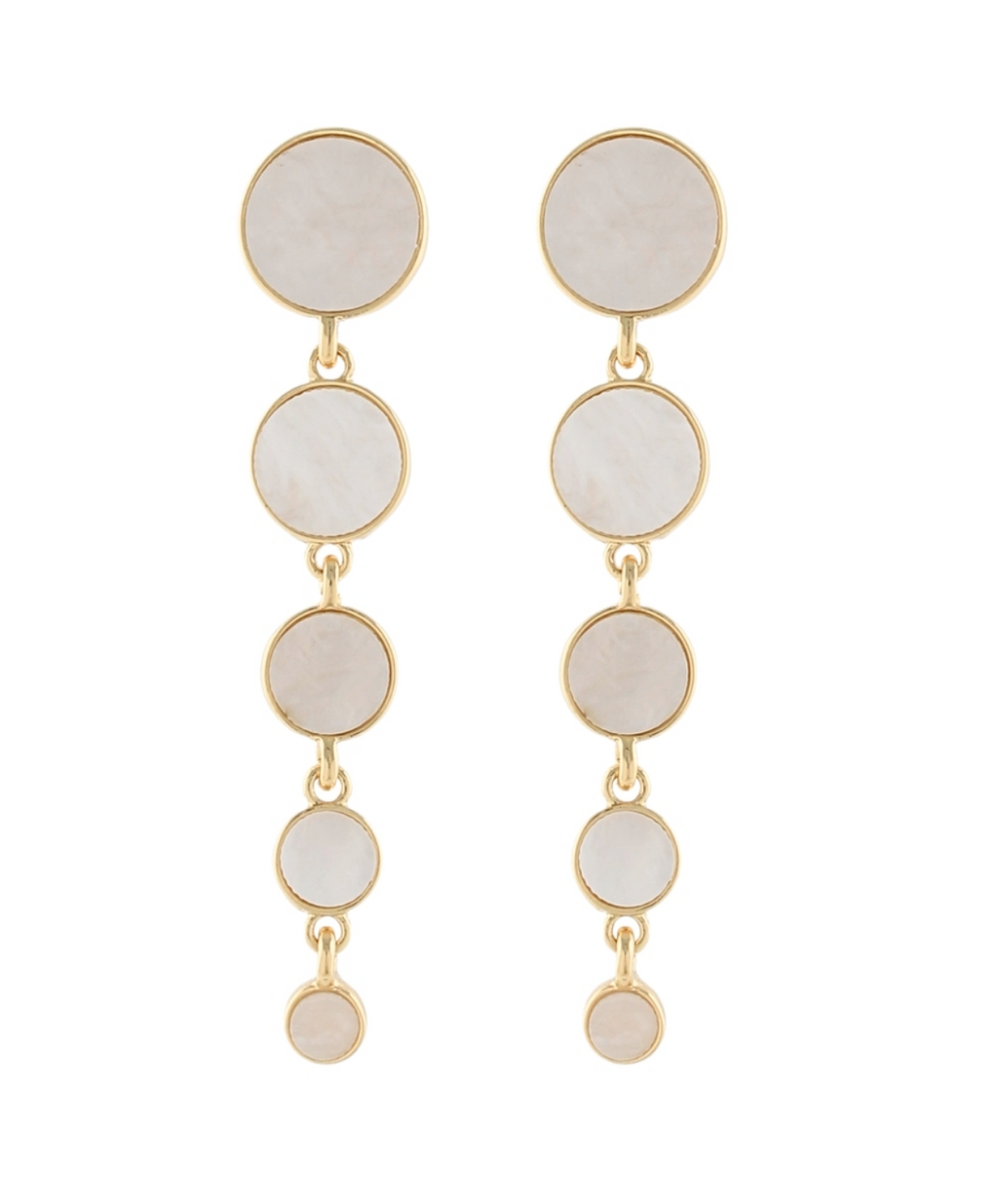 Linear & Graduated MOP Round Earrings
