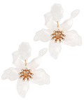 Flower With Acrylic Crystal Earrings