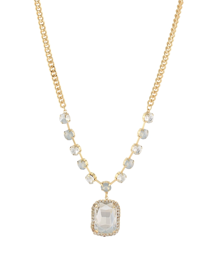 Octagon Pendant Rhinestone Necklace